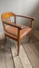 Swiss Art Deco Wood Armchair with Brown Leather Seat, 1930s