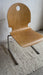 Mid-Century Stacking Chair Bentwood and Chrome France 1980s