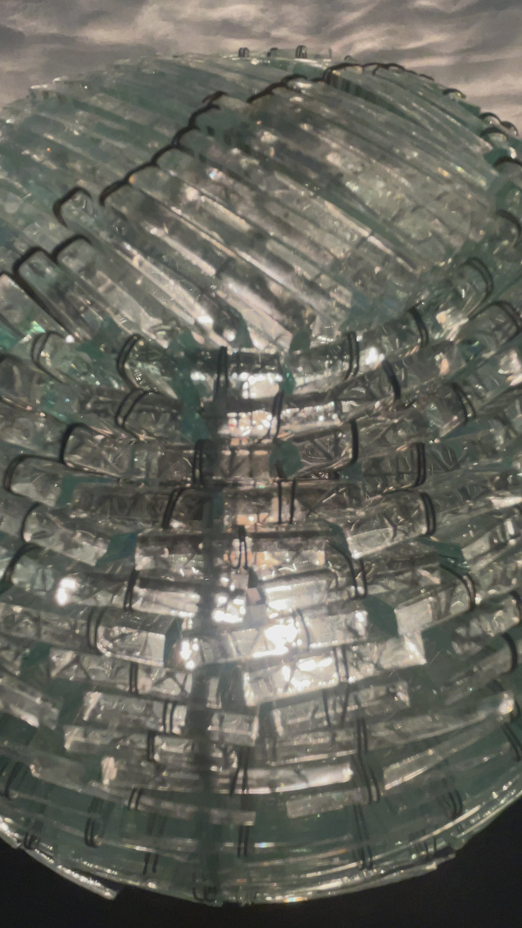 Vintage "Tao" Hand-Assembled Glass Table Lamp – Italy, 1960s