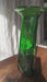Vintage Modern Free-Form Green Art Glass Vase Budveszel Gyula Hungary 1990s