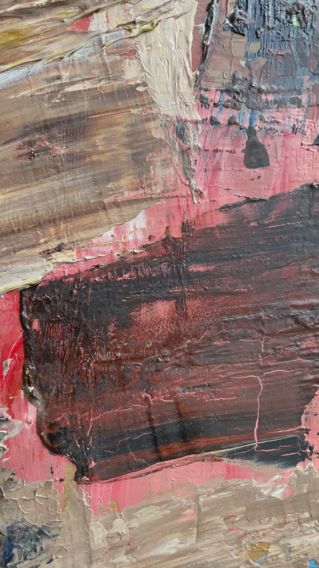 Abstract Oil Painting on Fiberboard by Lars Bertle