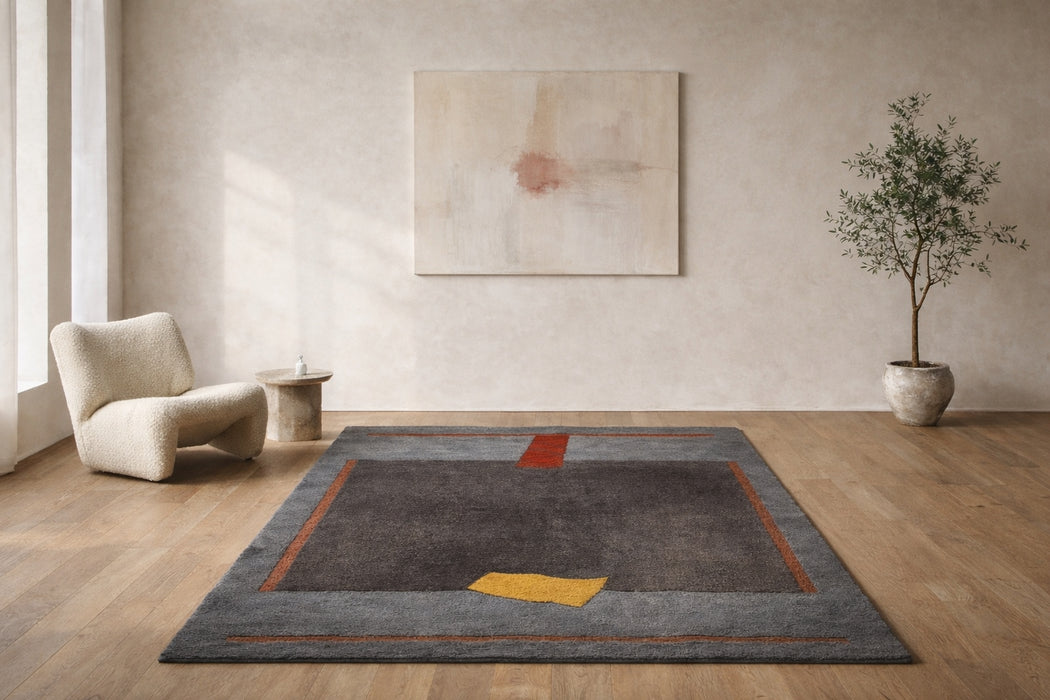 During the late 20th century Tisca France became known for bold abstract wool rugs