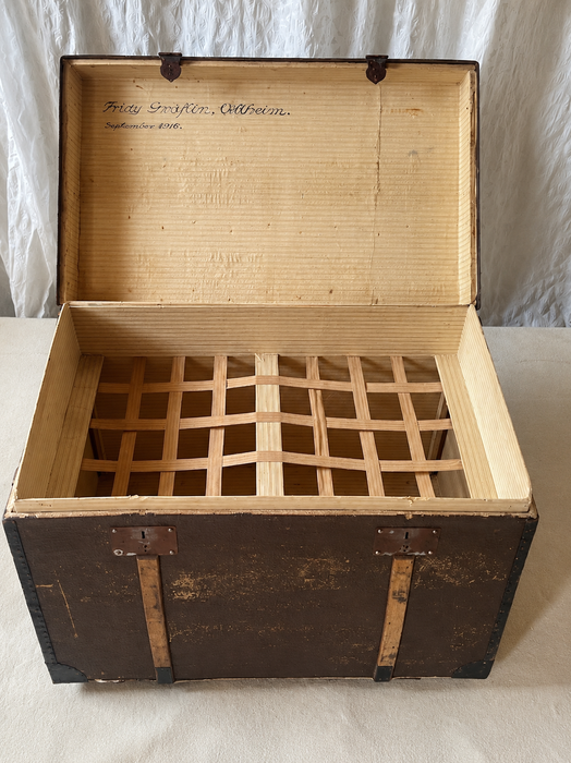 Early 20th Century Railway Travel Trunk Switzerland 