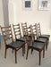 Set of Six Mid-Century Bow Tie Ladder Back Chairs
