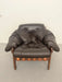 Mid-Century Percival Lafer Style Tufted Leather Armchair, 1970s
