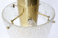 Mid-Century Modern Kalmar Brass Tube and Textured Glass Pendant, Austria, 1960s