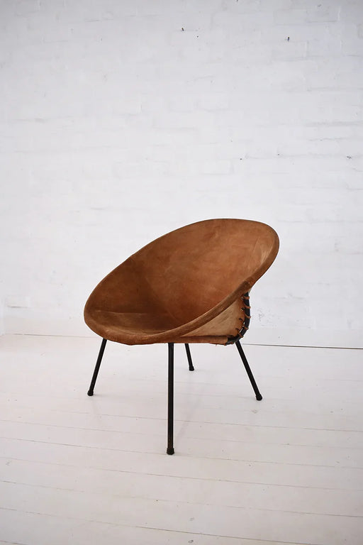 Vintage Balloon Suede Easy Chair, 1960s, Hungary - Artibus365