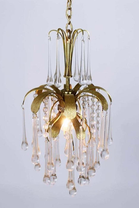 Vintage Murano Glass Tear Drop Pendant Light from Palwa, 1970s